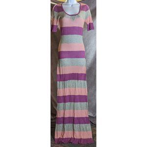 Only Pink Purple And Grey Striped Maxi Dress
